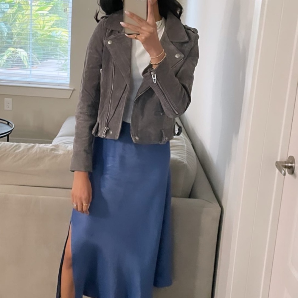 BLANKNYC Gray Suede Moto Jacket